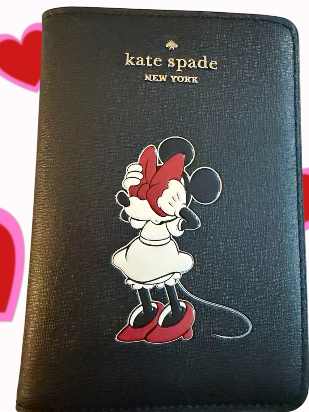 kate spade Black Minnie Mouse Passport Cover with Red Accents